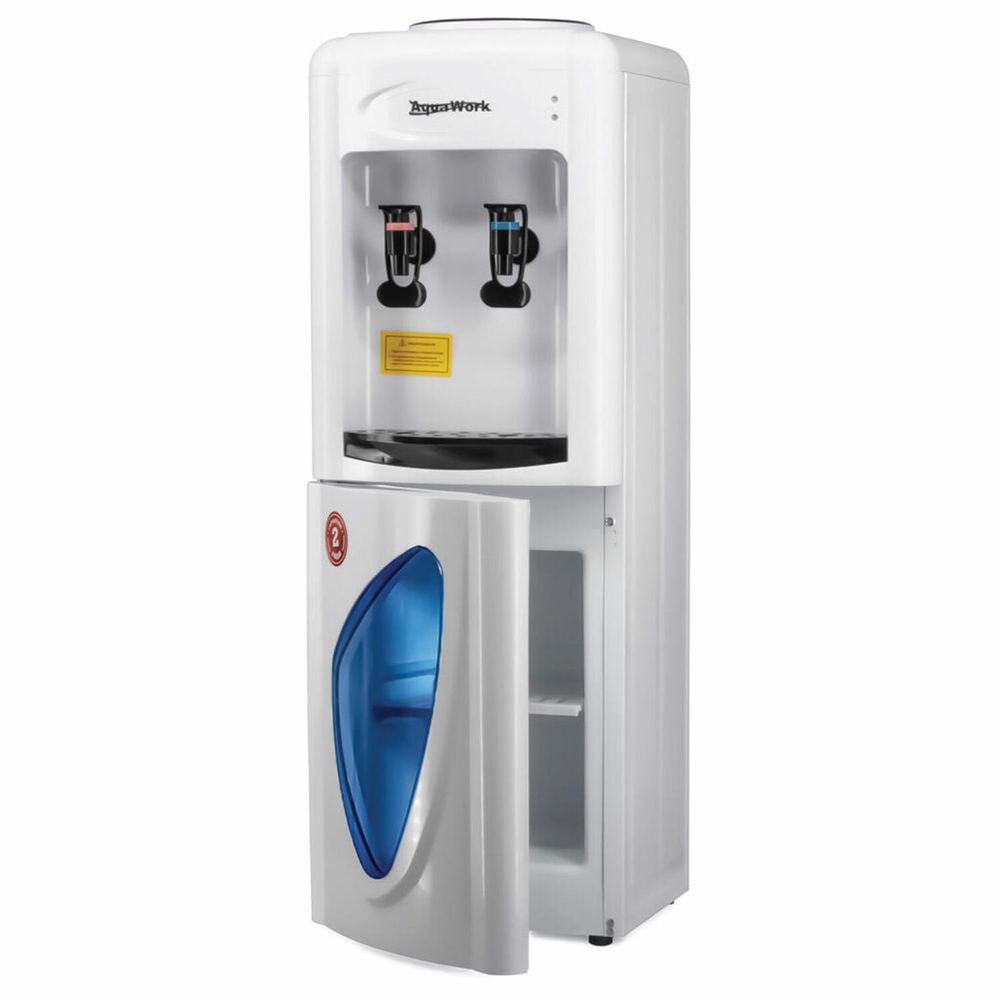 Водораздатчик-кулер БЕЗ НАГРЕВА И ОХЛАЖДЕНИЯ, AQUA WORK 0.7-LWR, напольный, шкаф, 2 крана, белый