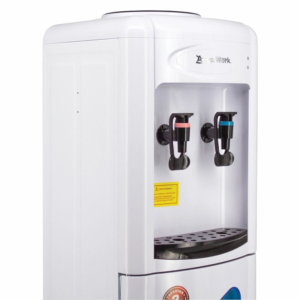 Водораздатчик-кулер БЕЗ НАГРЕВА И ОХЛАЖДЕНИЯ, AQUA WORK 0.7-LWR, напольный, шкаф, 2 крана, белый