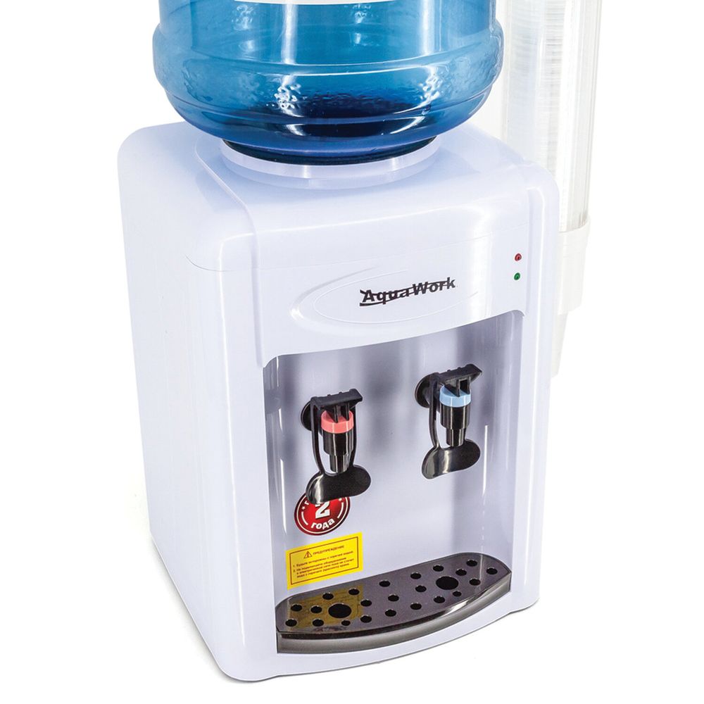 Кулер для воды AQUA WORK 0.7-TDR, настольный, НАГРЕВ/ОХЛАЖДЕНИЕ ЭЛЕКТРОННОЕ, 2 крана, белый