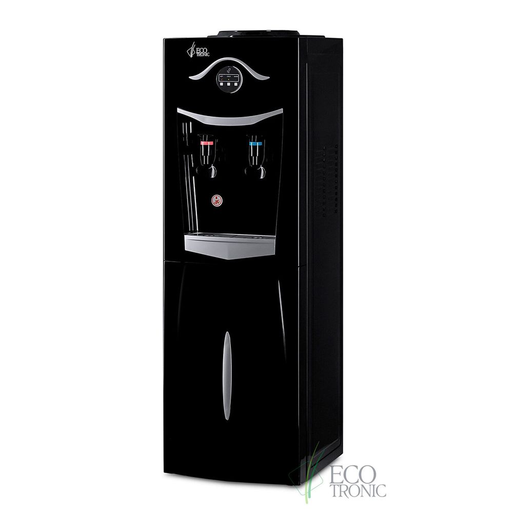 Кулер для воды ECOTRONIC K21-LF, напольный, НАГРЕВ/ОХЛАЖДЕНИЕ КОМПРЕССОРНОЕ, холодильник, 2 крана, черный