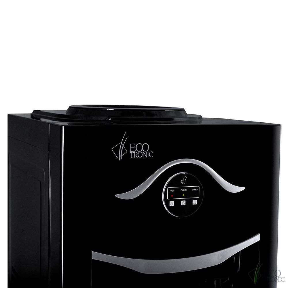 Кулер для воды ECOTRONIC K21-LF, напольный, НАГРЕВ/ОХЛАЖДЕНИЕ КОМПРЕССОРНОЕ, холодильник, 2 крана, черный
