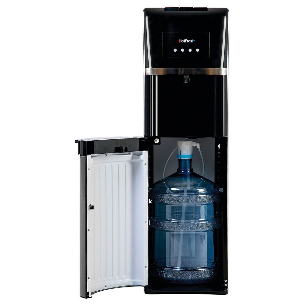 Кулер для воды HOT FROST 35AEN, напольный, НАГРЕВ/ОХЛАЖДЕНИЕ ЭЛЕКТРОННОЕ, 1 кран (3 кнопки), черный/серебро