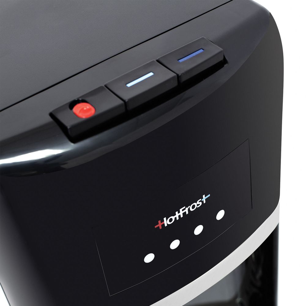 Кулер для воды HOT FROST 35AEN, напольный, НАГРЕВ/ОХЛАЖДЕНИЕ ЭЛЕКТРОННОЕ, 1 кран (3 кнопки), черный/серебро