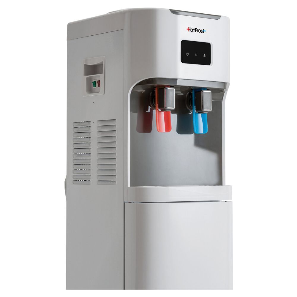 Кулер для воды HOT FROST V115B, напольный, НАГРЕВ/ОХЛАЖДЕНИЕ КОМПРЕССОРНОЕ, холодильник, 2 крана, 