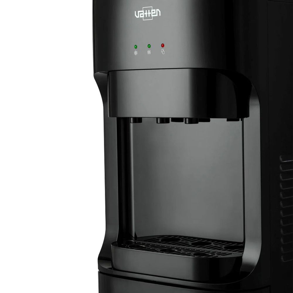 Кулер для воды VATTEN L45NE, напольный, нагрев/охлаждение, НИЖНЯЯ ЗАГРУЗКА, 3 крана, черный