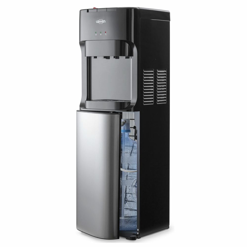 Кулер для воды VATTEN L45NKSTEEL, напольный, НАГРЕВ/ОХЛАЖДЕНИЕ КОМПРЕССОРНОЕ, 3 крана, черный