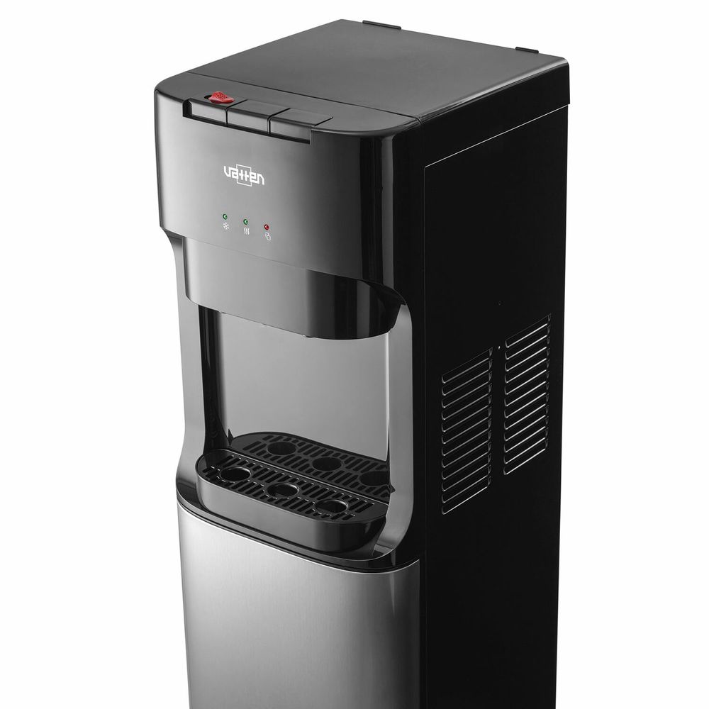 Кулер для воды VATTEN L45NKSTEEL, напольный, НАГРЕВ/ОХЛАЖДЕНИЕ КОМПРЕССОРНОЕ, 3 крана, черный