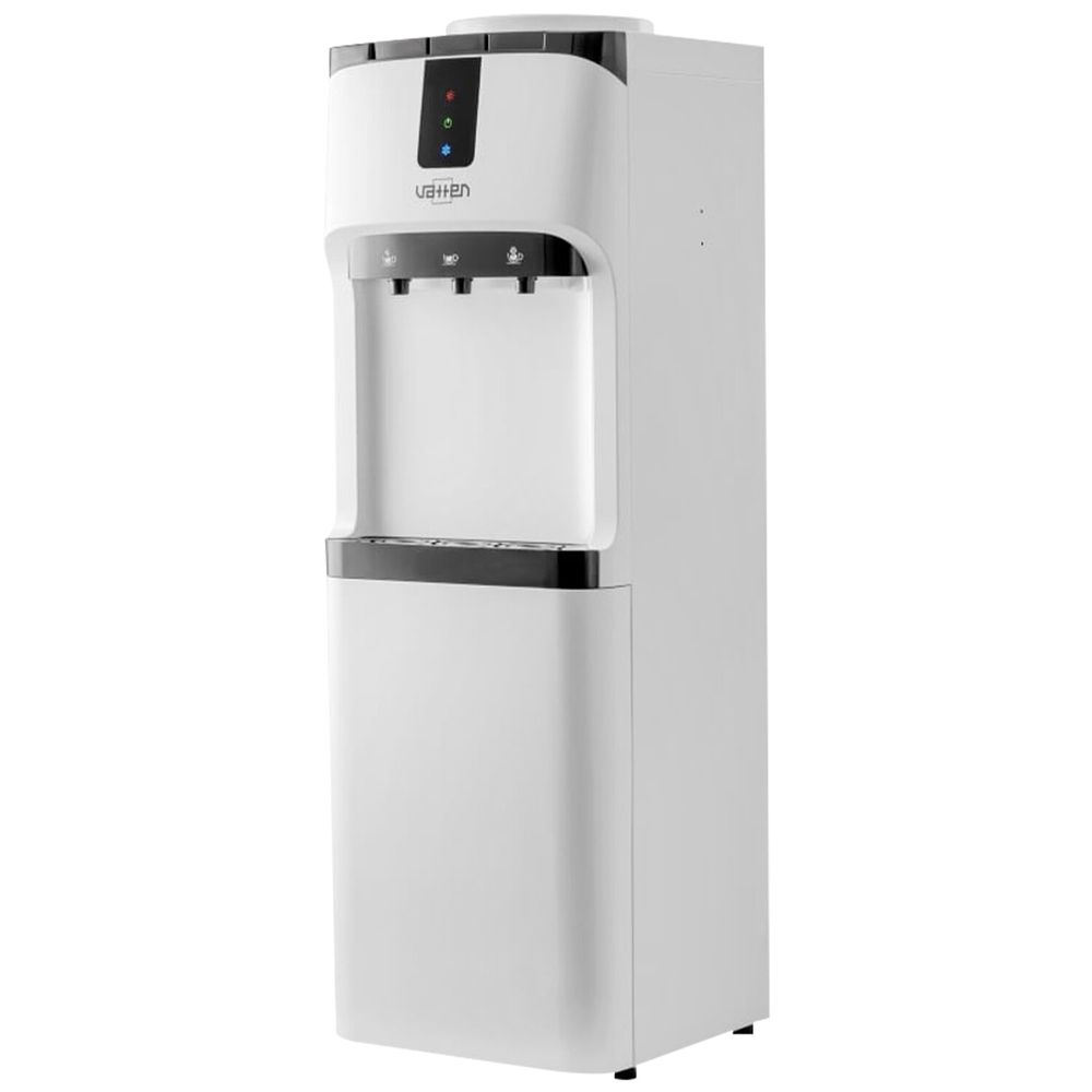 Кулер для воды VATTEN V02WKB, напольный, НАГРЕВ/ОХЛАЖДЕНИЕ КОМПРЕССОР, холодильник, 3 крана, белый