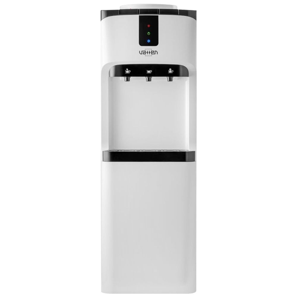 Кулер для воды VATTEN V02WKB, напольный, НАГРЕВ/ОХЛАЖДЕНИЕ КОМПРЕССОР, холодильник, 3 крана, белый