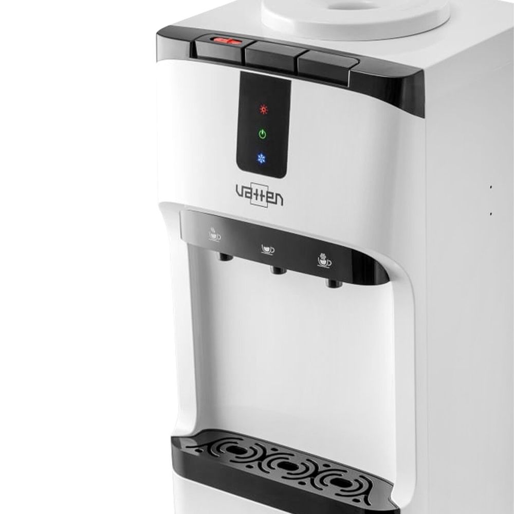Кулер для воды VATTEN V02WKB, напольный, НАГРЕВ/ОХЛАЖДЕНИЕ КОМПРЕССОР, холодильник, 3 крана, белый