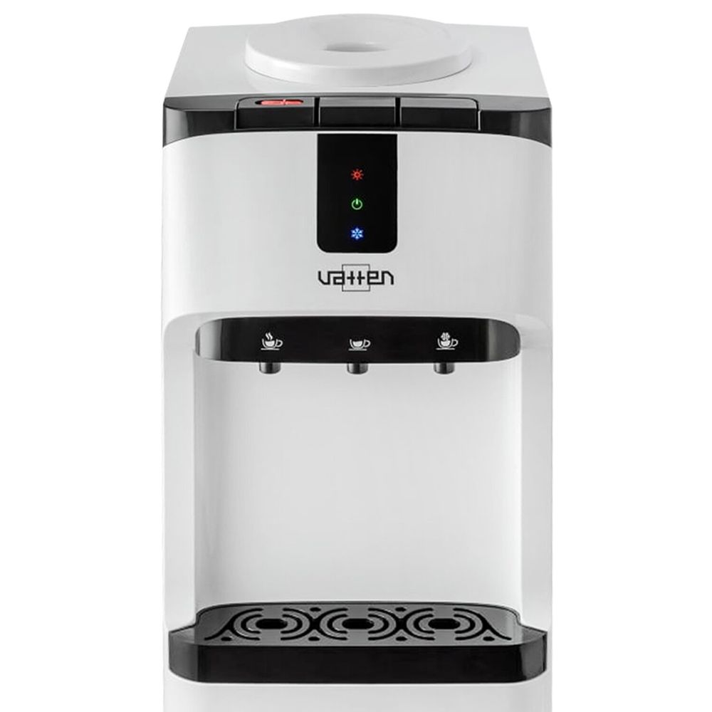Кулер для воды VATTEN V02WKB, напольный, НАГРЕВ/ОХЛАЖДЕНИЕ КОМПРЕССОР, холодильник, 3 крана, белый