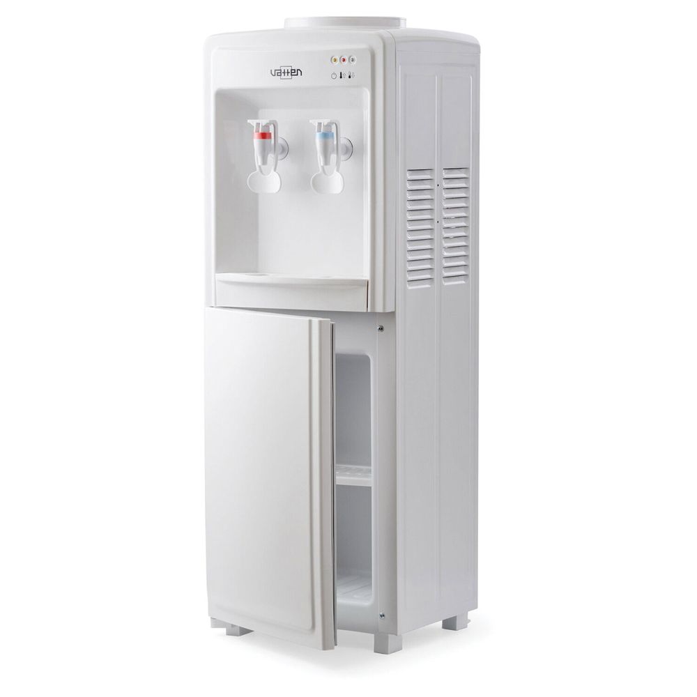 Кулер для воды VATTEN V09WE, напольный, НАГРЕВ/ОХЛАЖДЕНИЕ ЭЛЕКТРОННОЕ, шкаф, 2 крана, белый