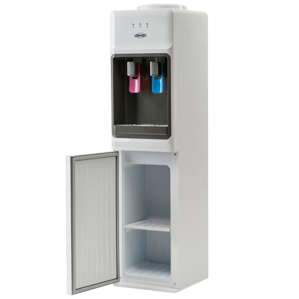 Кулер для воды VATTEN V44WE, напольный, НАГРЕВ/ОХЛАЖДЕНИЕ ЭЛЕКТРОННОЕ, шкаф, 2 крана, белый