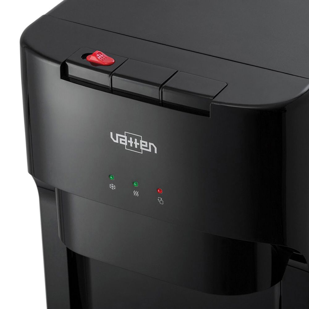 Кулер для воды VATTEN V45NE, напольный, НАГРЕВ/ОХЛАЖДЕНИЕ ЭЛЕКТРОННОЕ, 3 крана, черный