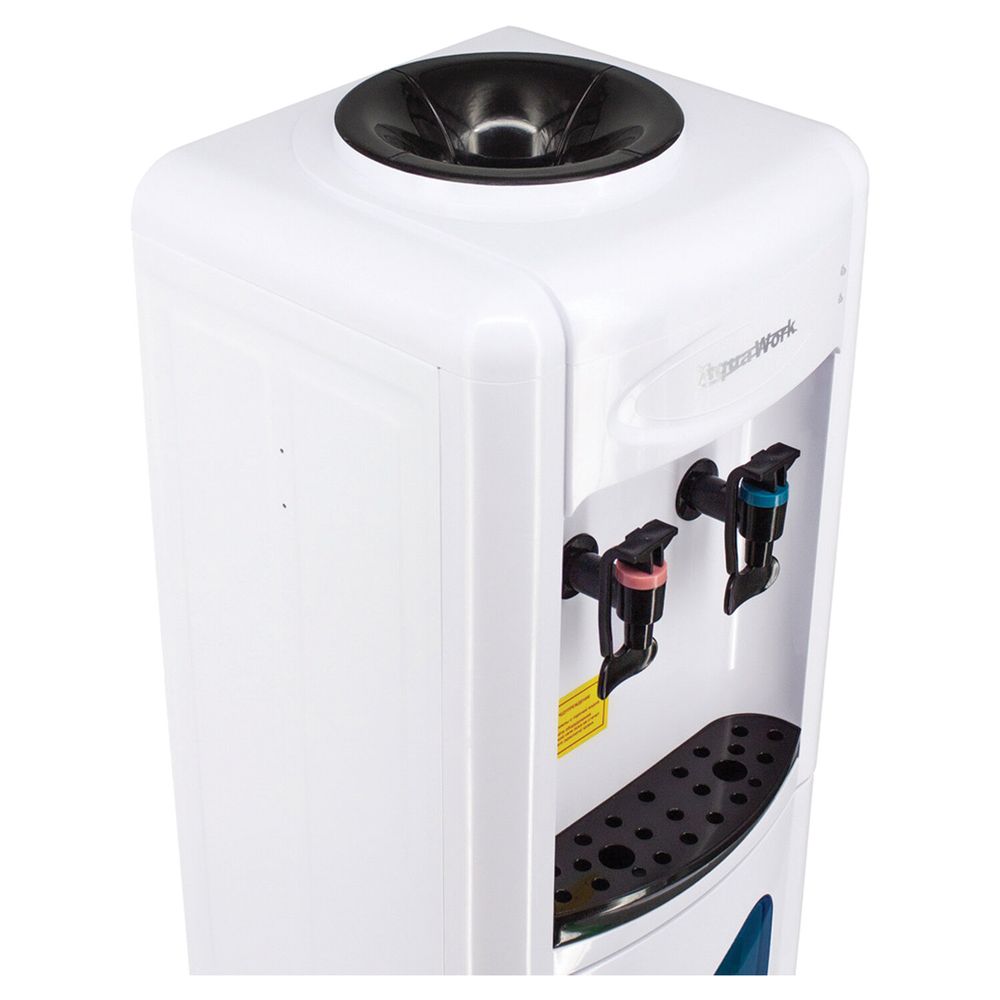 Кулер-водонагреватель БЕЗ ОХЛАЖДЕНИЯ, AQUA WORK 0.7-LKR, напольный, шкаф, 2 крана, белый
