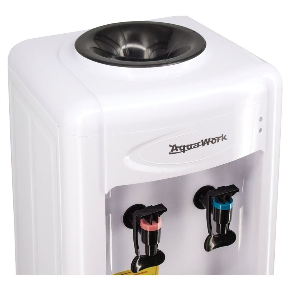 Кулер-водонагреватель БЕЗ ОХЛАЖДЕНИЯ, AQUA WORK 0.7-LKR, напольный, шкаф, 2 крана, белый