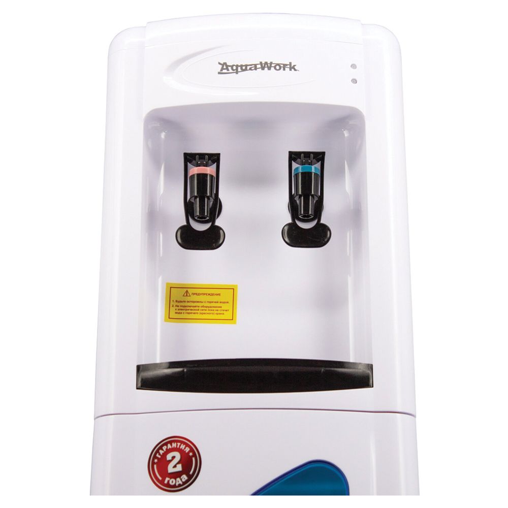 Кулер-водонагреватель БЕЗ ОХЛАЖДЕНИЯ, AQUA WORK 0.7-LKR, напольный, шкаф, 2 крана, белый