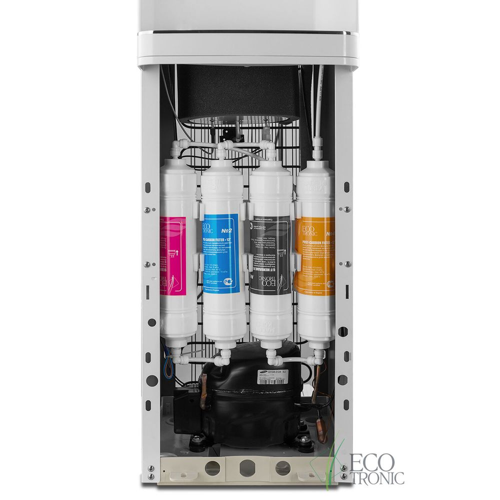 Пурифайер для воды ECOTRONIC A60-U4L напольный, НАГРЕВ/ОХЛАЖДЕНИЕ КОМПРЕССОРНОЕ, 2 крана, белый