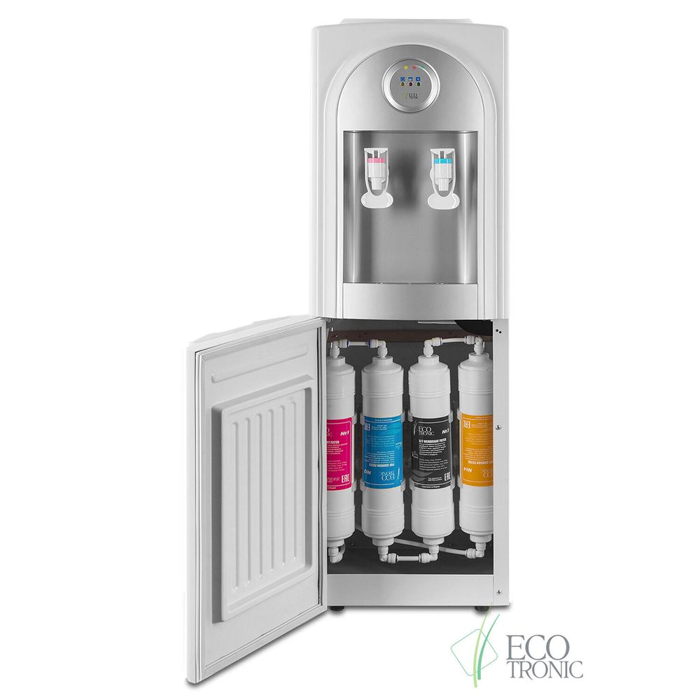 Пурифайер для воды ECOTRONIC C21-U4LE, напольный, НАГРЕВ/ОХЛАЖДЕНИЕ ЭЛЕКТРОННОЕ, 2 крана, белый