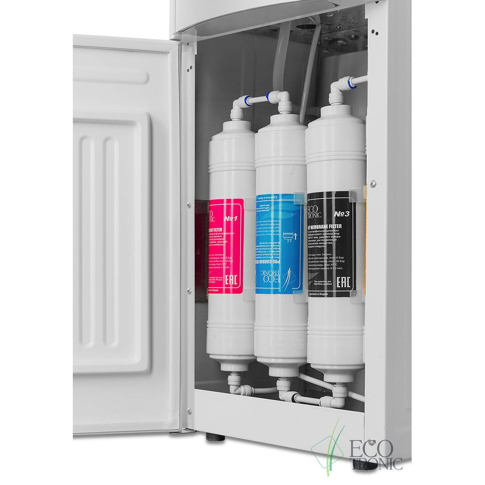 Пурифайер для воды ECOTRONIC C21-U4LE, напольный, НАГРЕВ/ОХЛАЖДЕНИЕ ЭЛЕКТРОННОЕ, 2 крана, белый