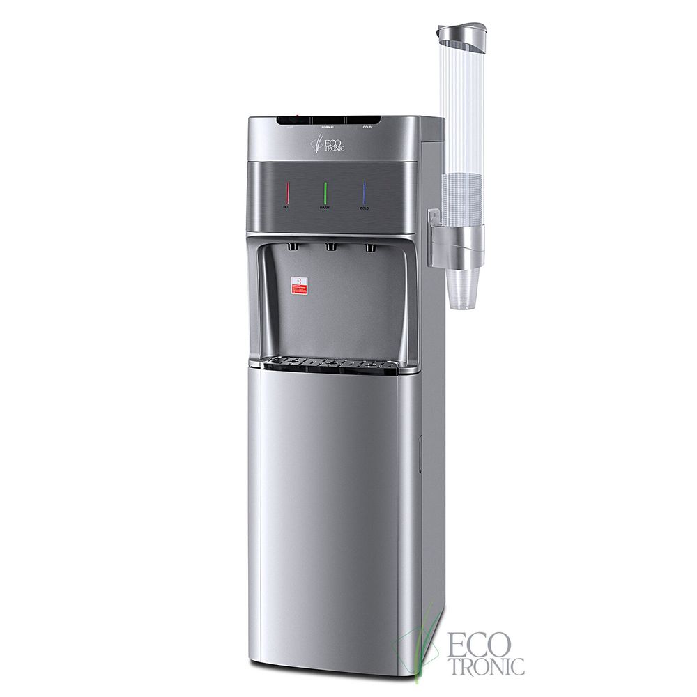 Пурифайер для воды ECOTRONIC M30-U4LE напольный, НАГРЕВ/ОХЛАЖДЕНИЕ ЭЛЕКТРОННОЕ, 3 крана, серый
