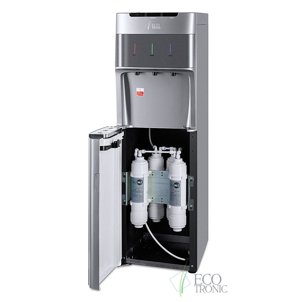 Пурифайер для воды ECOTRONIC M30-U4LE напольный, НАГРЕВ/ОХЛАЖДЕНИЕ ЭЛЕКТРОННОЕ, 3 крана, серый
