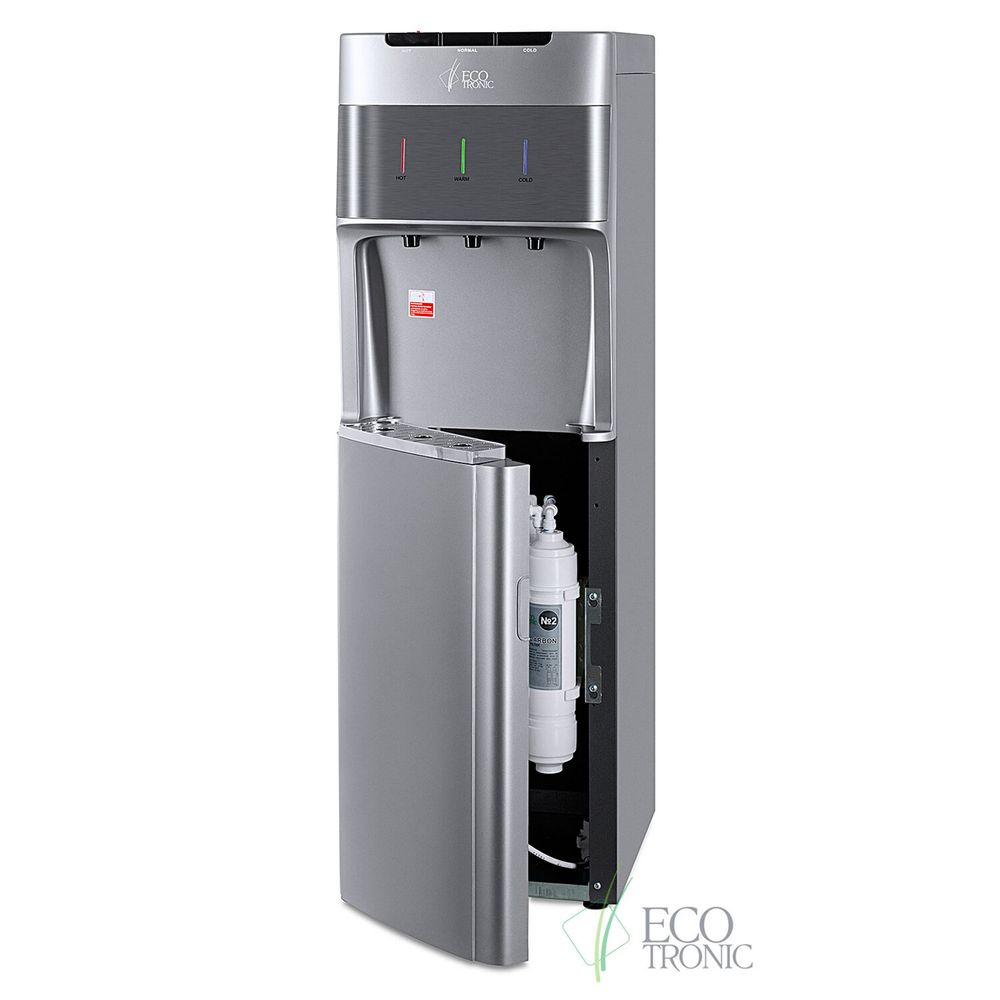 Пурифайер для воды ECOTRONIC M30-U4LE напольный, НАГРЕВ/ОХЛАЖДЕНИЕ ЭЛЕКТРОННОЕ, 3 крана, серый