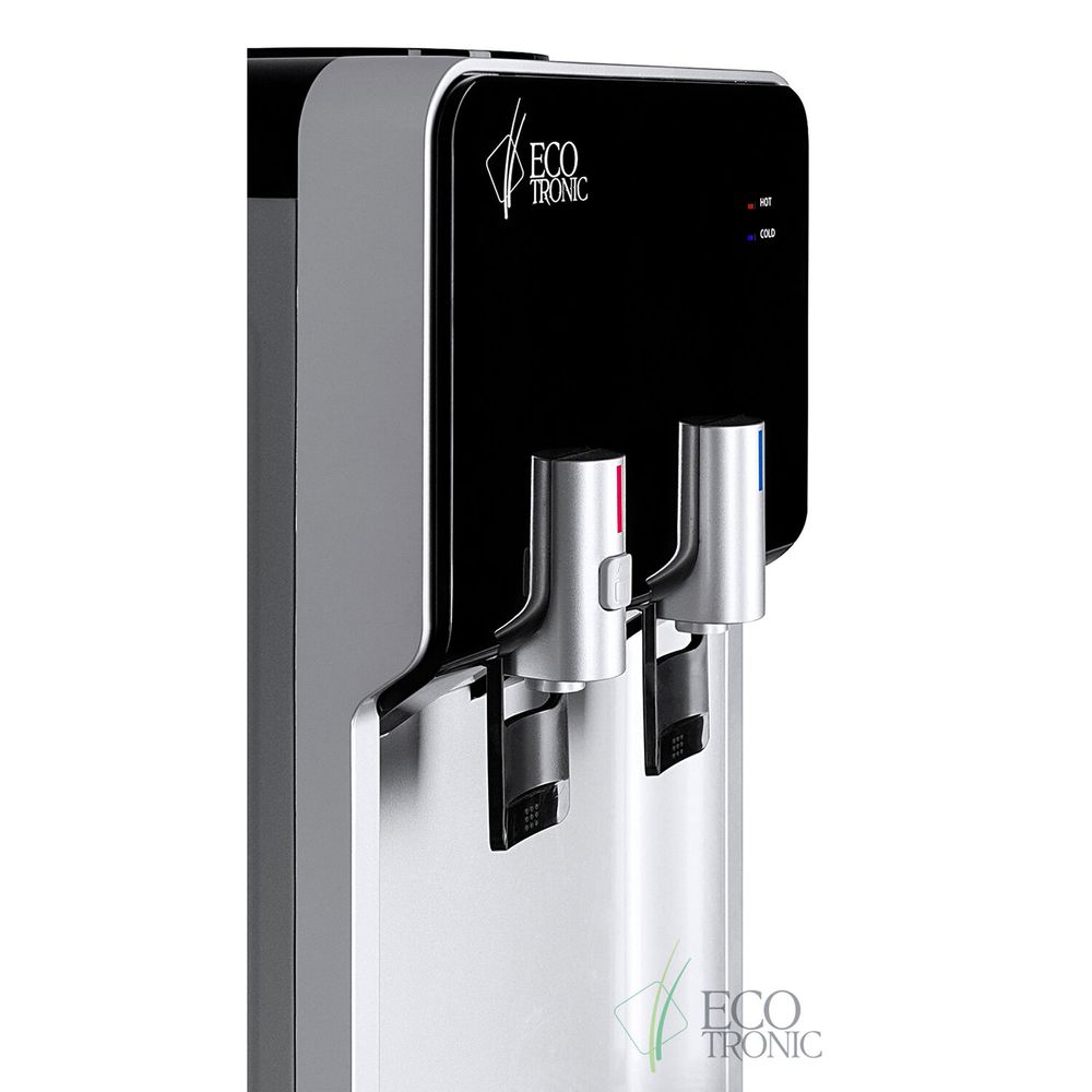 Пурифайер для воды ECOTRONIC M40-U4L напольный, НАГРЕВ/ОХЛАЖДЕНИЕ КОМПРЕССОРНОЕ, 2 крана, черный