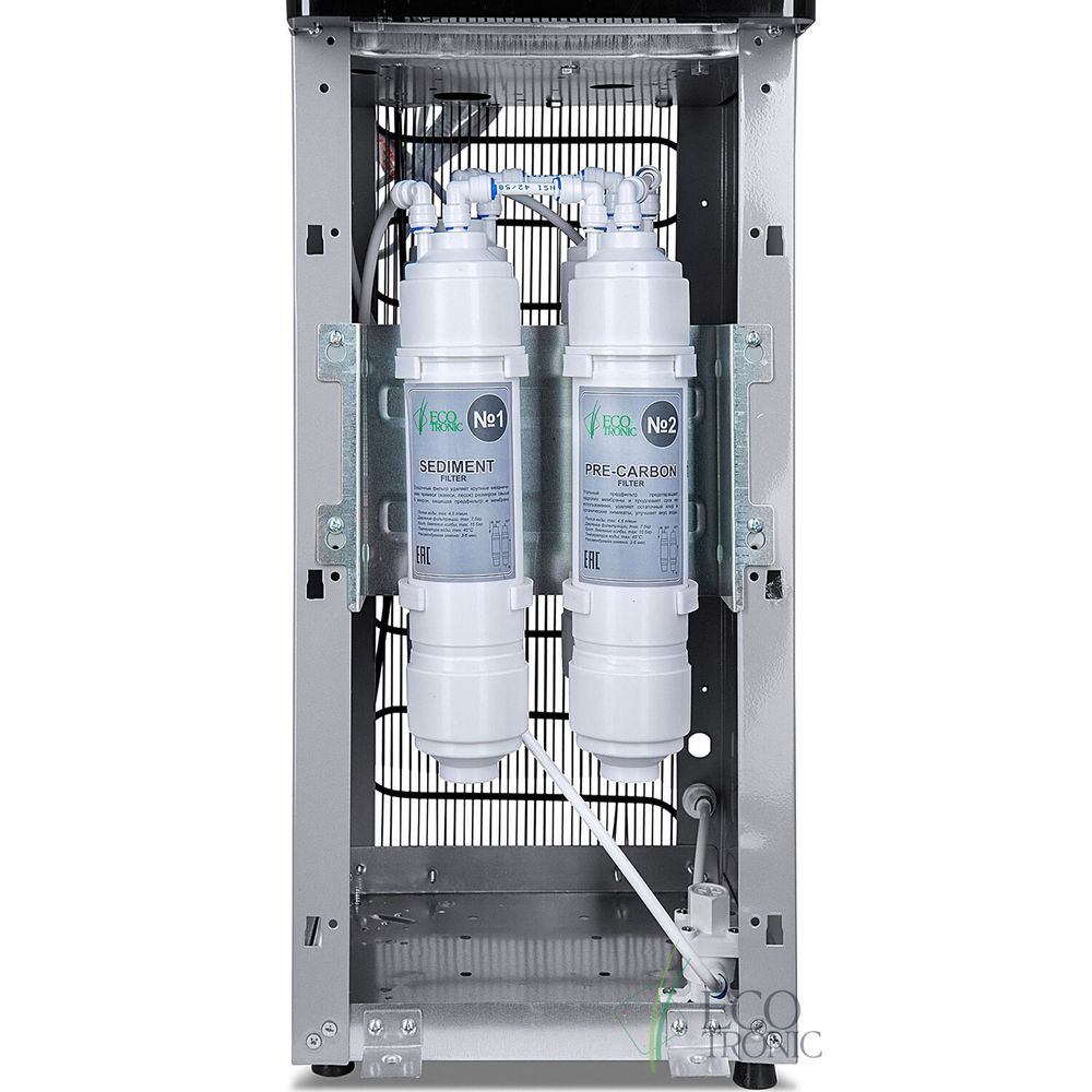 Пурифайер для воды ECOTRONIC M40-U4L напольный, НАГРЕВ/ОХЛАЖДЕНИЕ КОМПРЕССОРНОЕ, 2 крана, черный