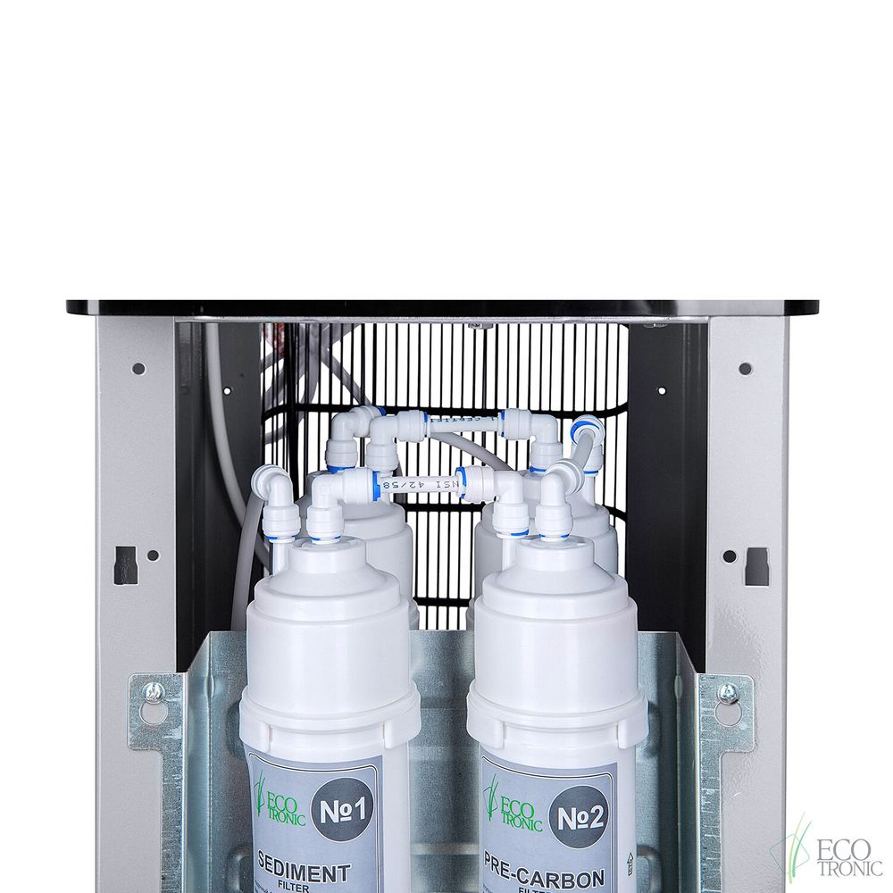 Пурифайер для воды ECOTRONIC M40-U4L напольный, НАГРЕВ/ОХЛАЖДЕНИЕ КОМПРЕССОРНОЕ, 2 крана, черный