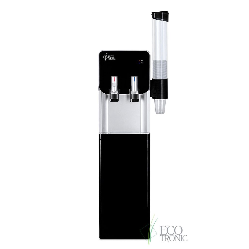 Пурифайер для воды ECOTRONIC M40-U4L напольный, НАГРЕВ/ОХЛАЖДЕНИЕ КОМПРЕССОРНОЕ, 2 крана, черный