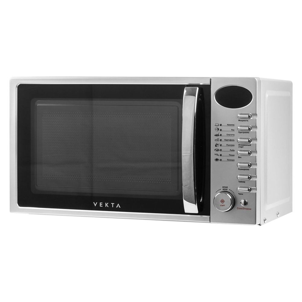 Микроволновая печь VEKTA TS720ATS, объем 20 л, мощнось 700 Вт, электронное управление, таймер, серебро