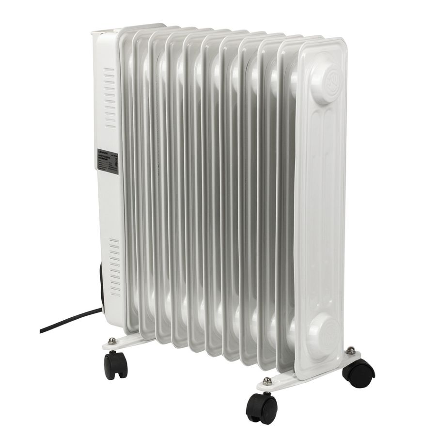 Обогреватель масляный SONNEN DFS-11, 2500 Вт, 11 секций, белый