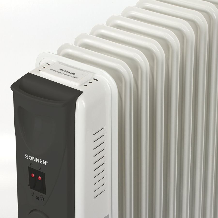 Обогреватель масляный SONNEN DFS-11, 2500 Вт, 11 секций, белый