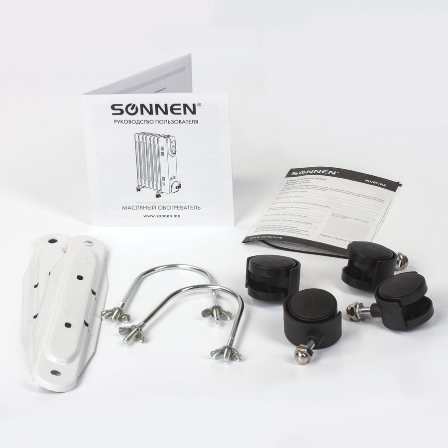 Обогреватель масляный SONNEN DFS-11, 2500 Вт, 11 секций, белый