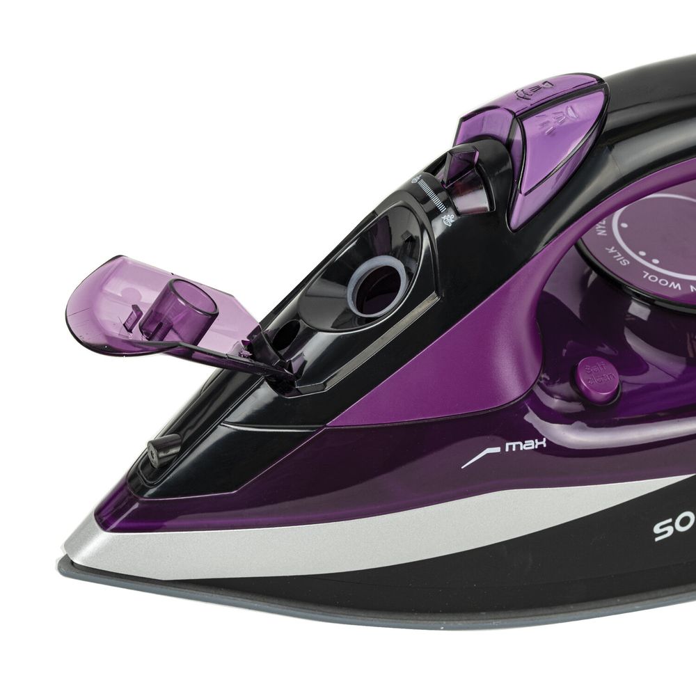 Утюг SONNEN SI-270, 2600 Вт, керамическое покрытие, антикапля, антинакипь, черный/фиолетовый