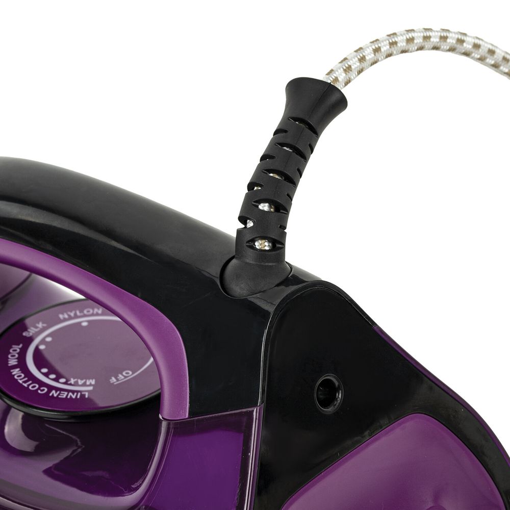 Утюг SONNEN SI-270, 2600 Вт, керамическое покрытие, антикапля, антинакипь, черный/фиолетовый