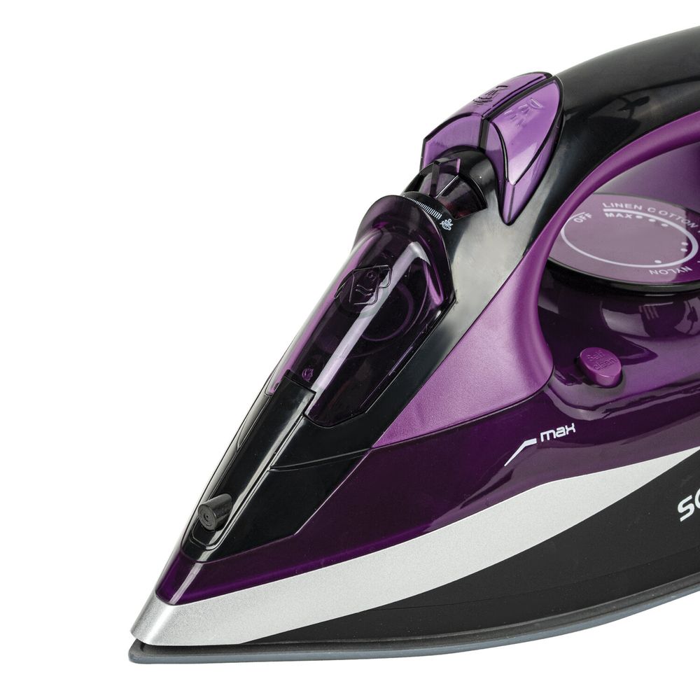 Утюг SONNEN SI-270, 2600 Вт, керамическое покрытие, антикапля, антинакипь, черный/фиолетовый