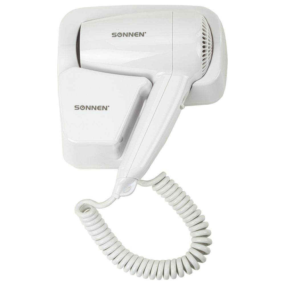 Фен для волос настенный SONNEN HD-2101 ULTRA PLUS, 1300 Вт, 2 скорости, белый