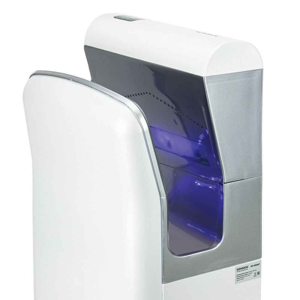 Сушилка для рук SONNEN HD-M6667, 2000 Вт, УФ, погружного типа, время сушки 10 секунд, пластик