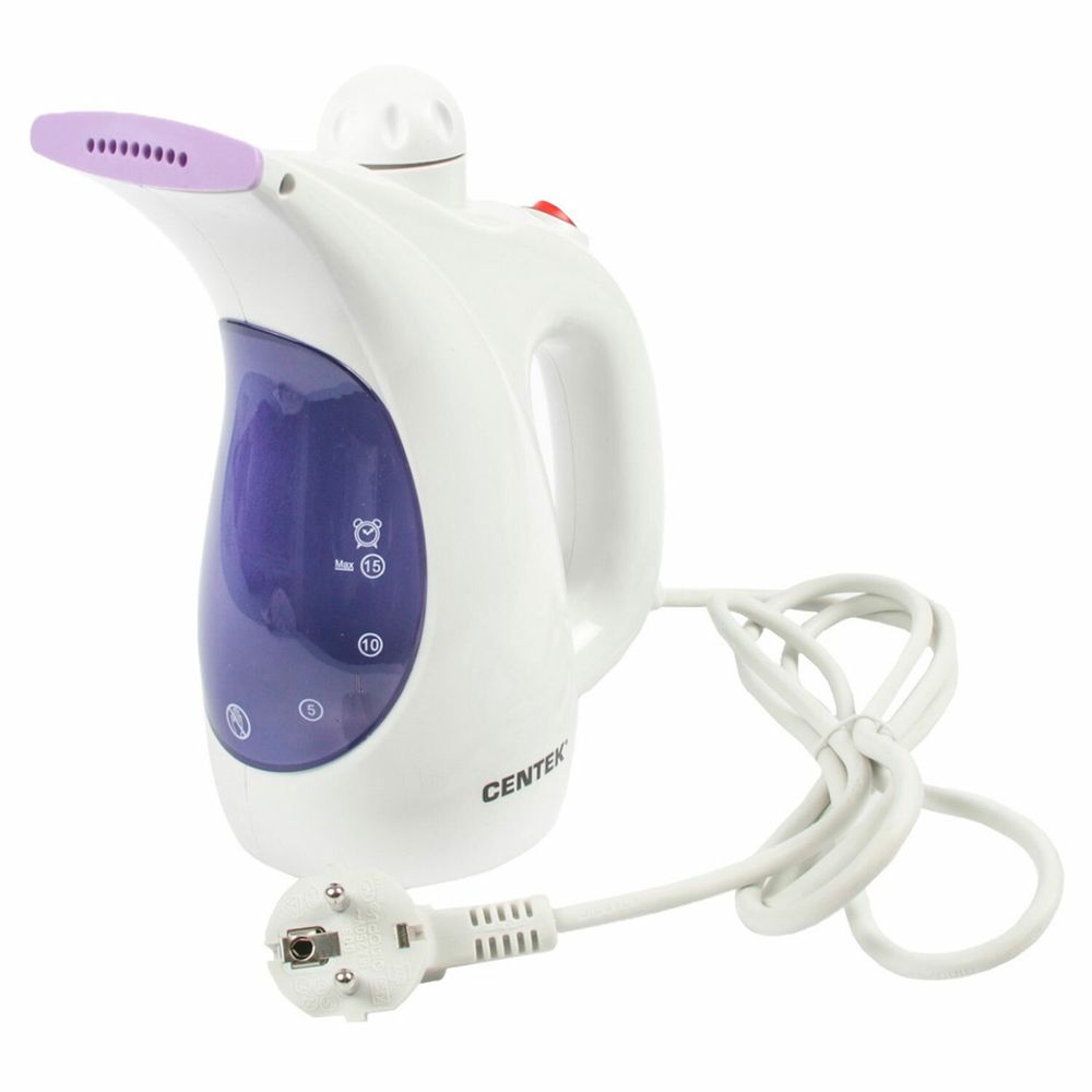Отпариватель ручной CENTEK CT-2380, 800 Вт, пар 15 г/мин, резервуар 0,33 л, 1 режим, белый