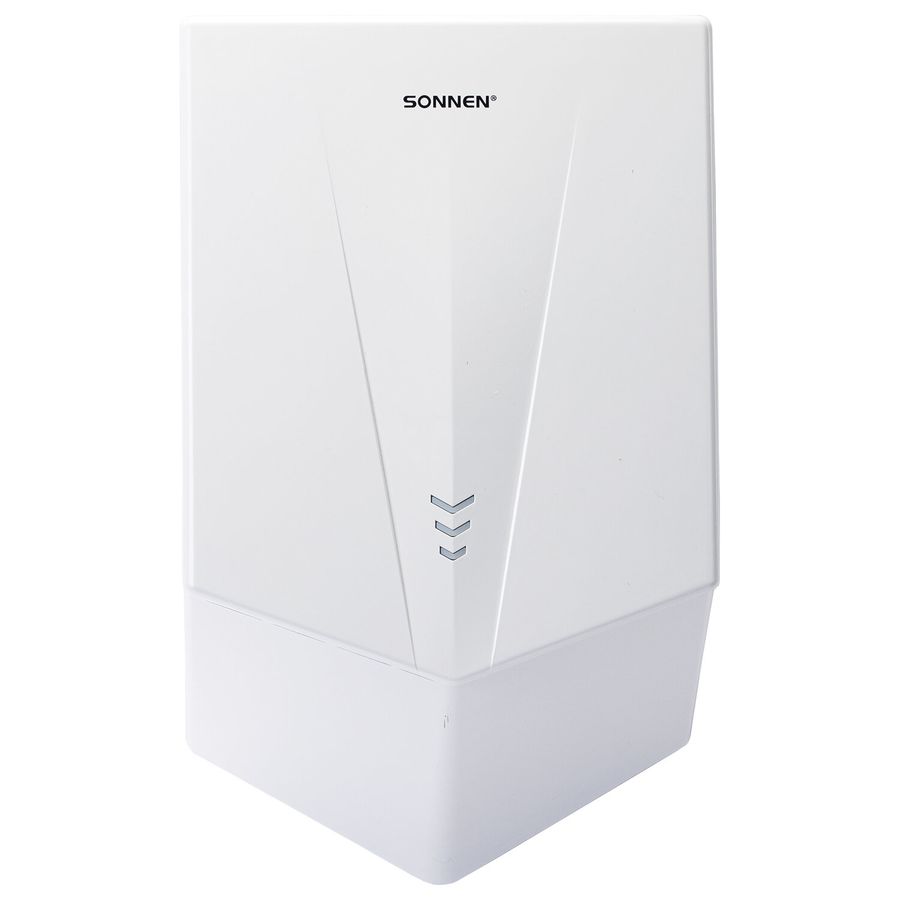 Сушилка для рук ВЫСОКОСКОРОСТНАЯ SONNEN K2022B, 1300 Вт, 150 м/с, IPX1, 72 дБ, белая, пластиковый корпус