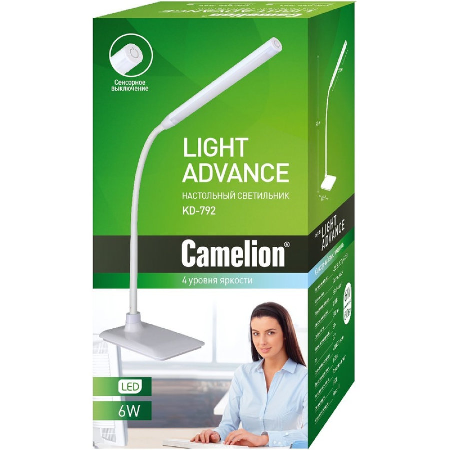 Светильник настольный Camelion KD-792 C02 черный 