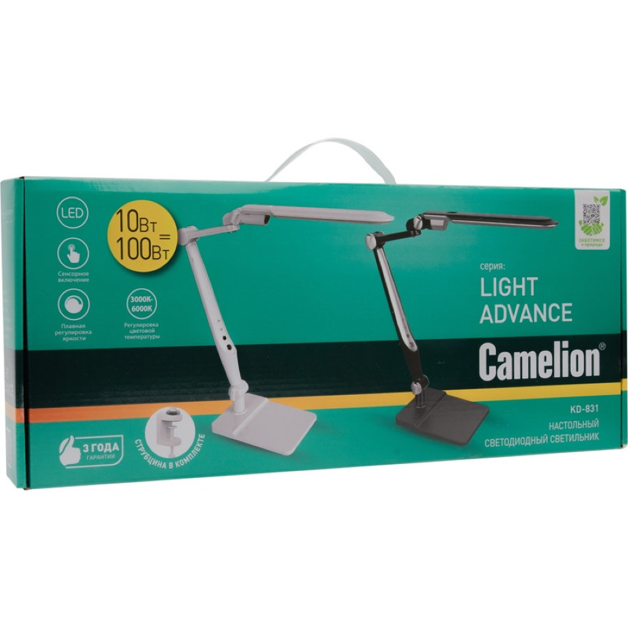 Светильник настольный Camelion KD-831 C02 черный 