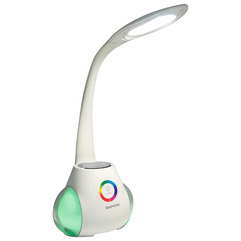 Настольная лампа светильник с органайзером и Bluetooth колонкой, LED, 6 Вт, белый, DASWERK