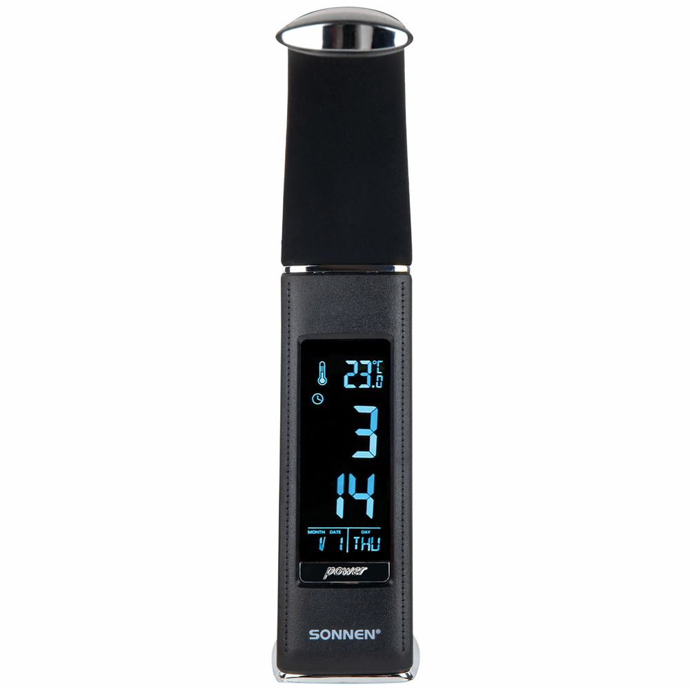 Настольная лампа-светильник SONNEN SM-01B на подставке, LCD-экран, СВЕТОДИОДНАЯ, 5 Вт, черный