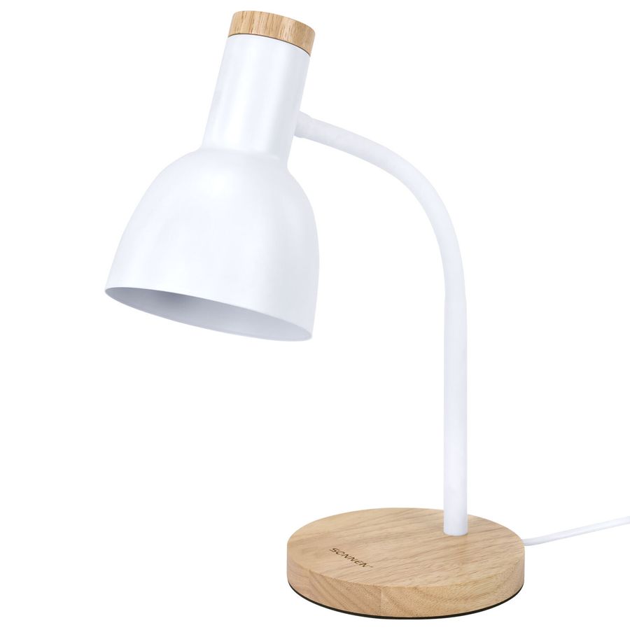 Настольная лампа-светильник SONNEN BR-372, на подставке, лампочка в ПОДАРОК!, E27, белый, 40 см