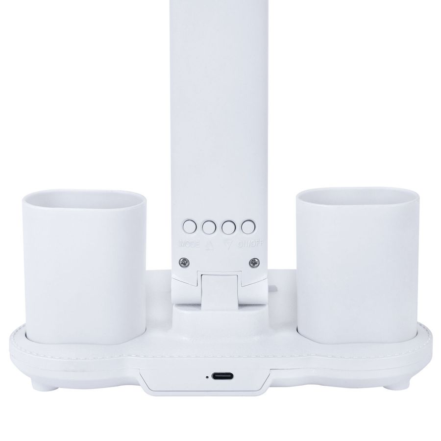 Настольная лампа-светильник беспроводная SONNEN PT-203, органайзер, дисплей, 6 в 1, LED 7 Вт, белый