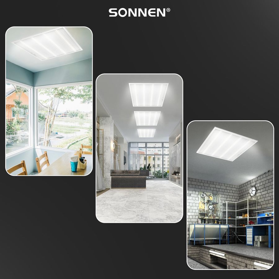 Светильник светодиодный с драйвером АРМСТРОНГ SONNEN ЭКО, 6500 K, холодный белый, 595х595х19 мм, 36 Вт, прозрачный