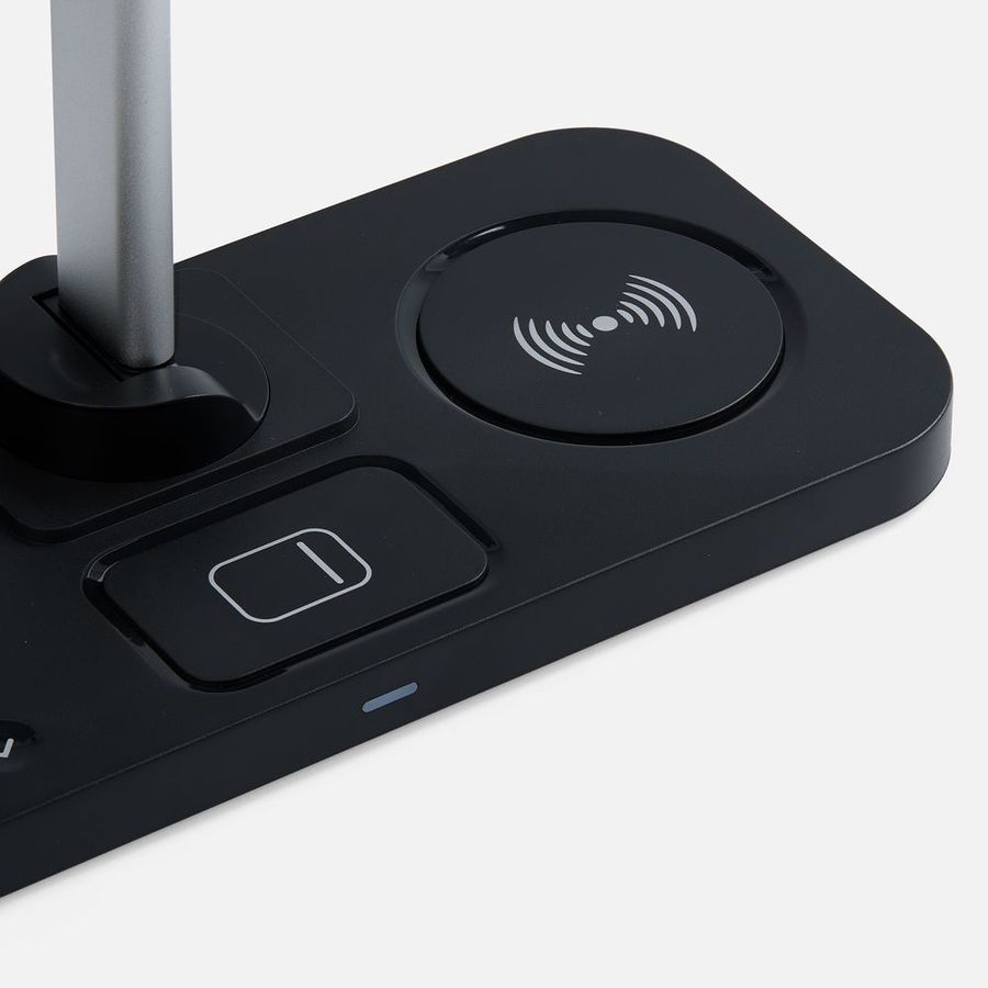 Настольная лампа с беспроводной зарядкой Power Light черная